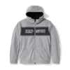 Men's Harley Davidson Billiard Grey & Harley Black Fleece Hoodie