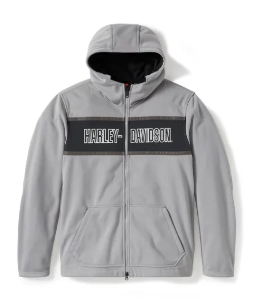 Men's Harley Davidson Billiard Grey & Harley Black Fleece Hoodie