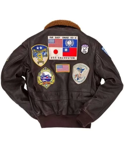 Men's Top Gun Maverick Fur Aviator Bomber Flight Pilot Leather Jacket