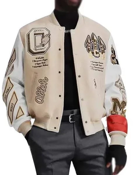 AC Milan Off White Men's Varsity Jacket