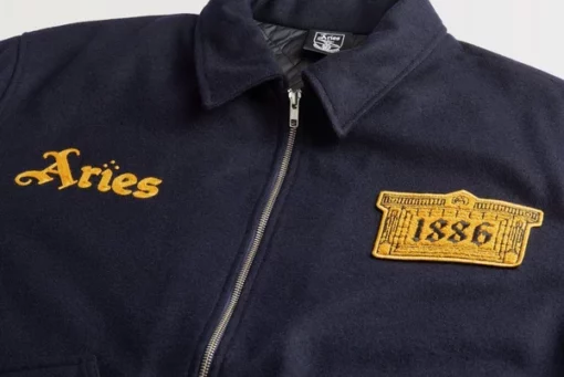 Arsenal x Aries Wool Bomber Navy Jacket | Arsenal x Aries