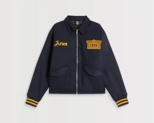 Arsenal x Aries Wool Bomber Navy Blue Jacket