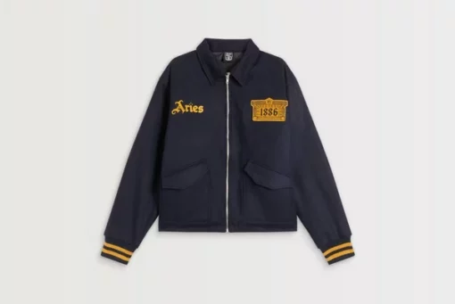 Arsenal x Aries Wool Bomber Navy Jacket | Arsenal x Aries