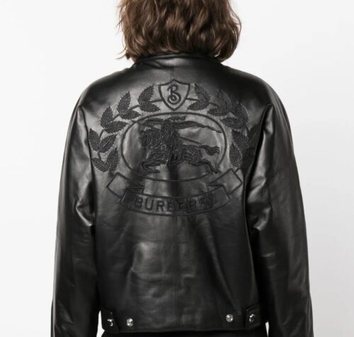 Burberry Two Pocket Black Leather Jacket