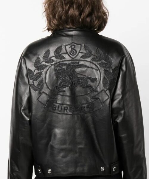Burberry Two Pocket Black Leather Jacket