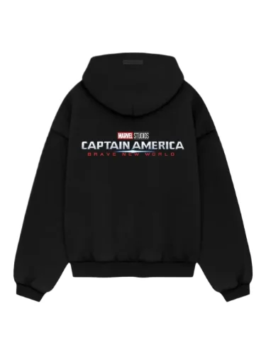 Captain America Brave New World 2025 Black Pullover Hoodie