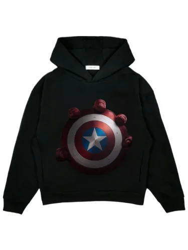 Captain America Brave New World 2025 Black Pullover Hoodie