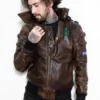 Cyberpunk Samurai Brown Leather Jacket
