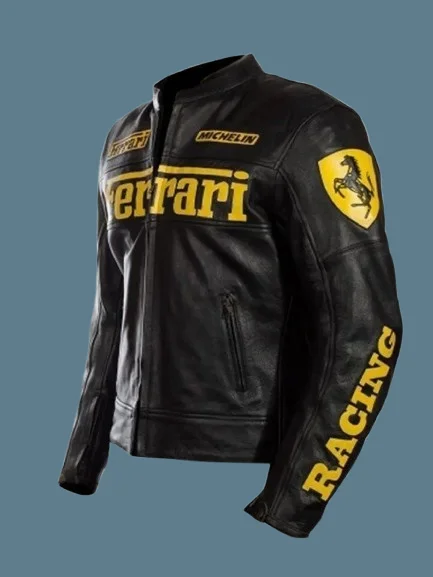 Ferrari Racing Leather Jacket Black