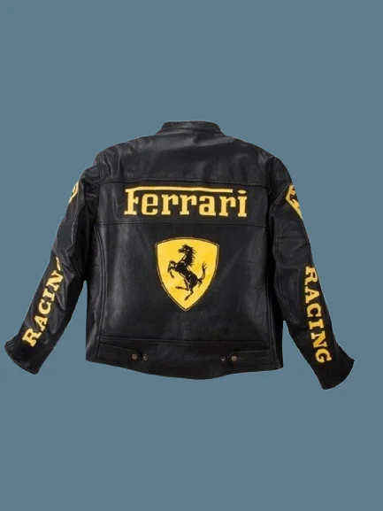 Ferrari Racing Leather Jacket Black