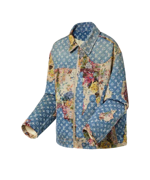Louis Vuitton Destroyed Workwear Blue Denim Jacket
