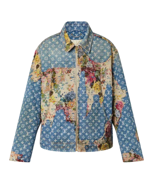 Louis Vuitton Destroyed Workwear Blue Denim Jacket
