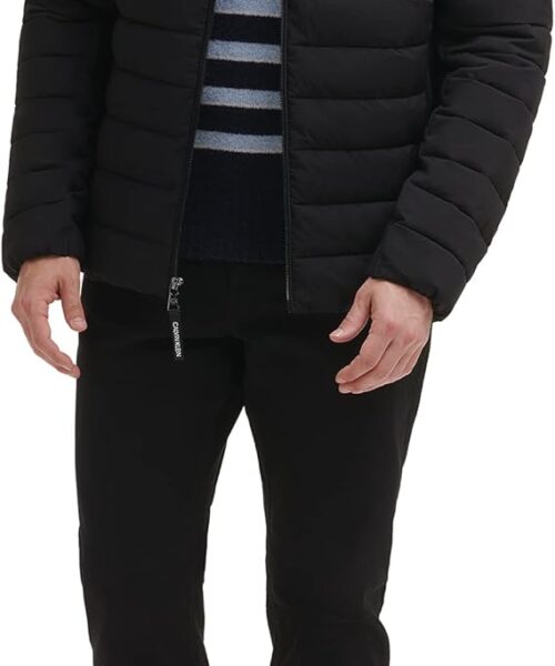 Men's Calvin Klein Full Zip Down Puffer Black Coat