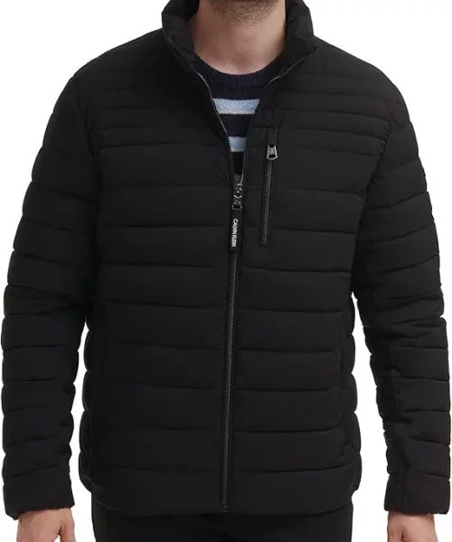 Men's Calvin Klein Full Zip Down Puffer Black Coat