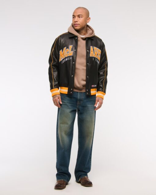 Men's McLaren Varsity Bomber Leather Jacket
