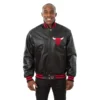 Men's Vintage 90’s NBA Chicago Bulls Jeff Hamilton Leather Varsity Jacket