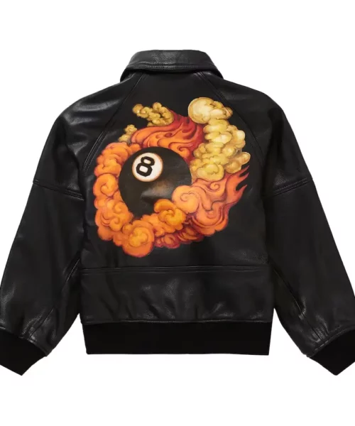 8 Ball Supreme AW19 Martin Wong Black Leather Jacket