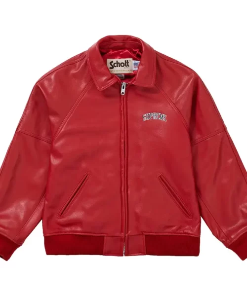 8 Ball Supreme AW19 Martin Wong Red Leather Jacket