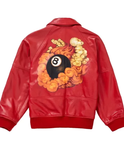 8 Ball Supreme AW19 Martin Wong Red Leather Jacket