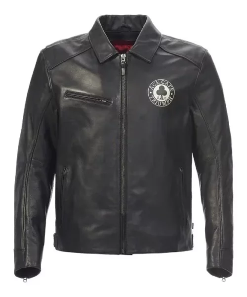 Ace Cafe Triumph Black Motorcycle Leather Jacket