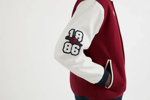 Arsenal Adidas 24/25 Bomber Varsity Wool Jacket - Image 3