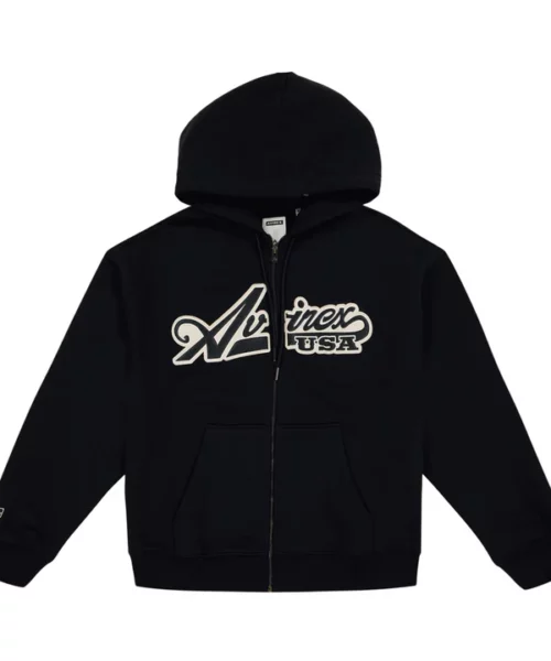 Avirex SCRIPT Black Hoodie