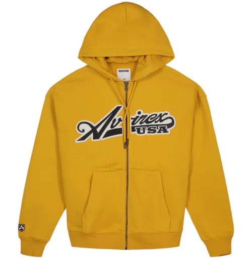 Avirex SCRIPT Yellow Hoodie