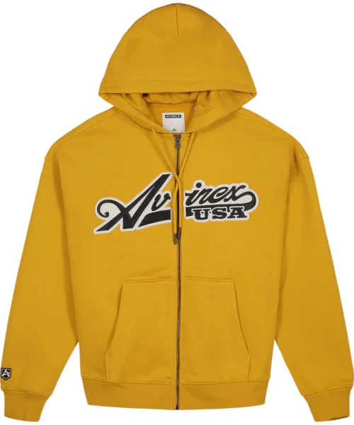 Avirex SCRIPT Yellow Hoodie