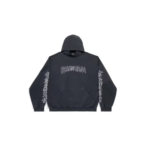 Balenciaga Diy Metal Outline Oversized Black Hoodie