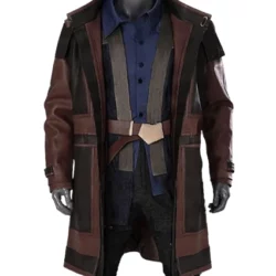 Diego Luna Andor Brown Leather Trench Coat
