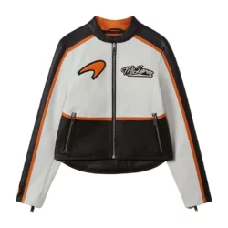 McLaren F1 Colourblock Leather Biker Jacket