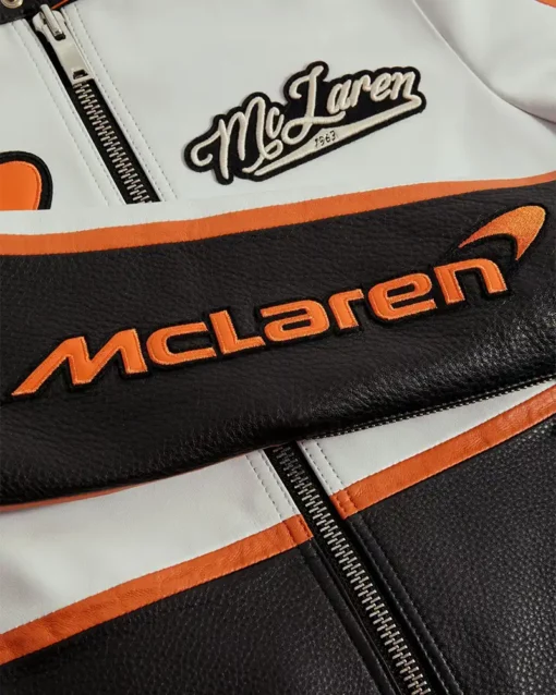 McLaren F1 Colourblock Leather Biker Jacket