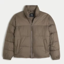 Men's Hollister Boxy Mock-Neck Puffer Jacket