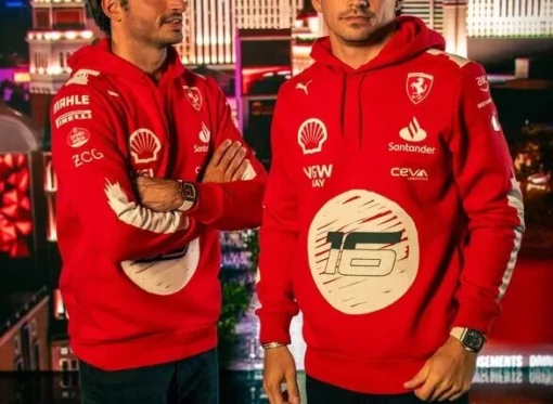 Men's PUMA Scuderia Ferrari F1 Carlos Sainz Joshua Vides Las Vegas GP Red Hoodie
