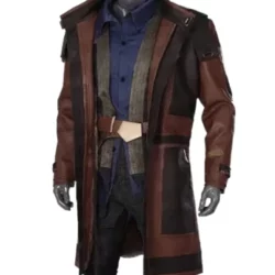 Men's Star Wars Diego Luna Brown Leather Coat