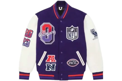 NFL Drake OVO Purple Varsity Jacket