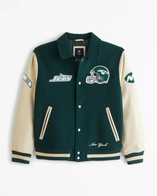 NFL New York Jets Abercrombie Varsity Bomber Jacket
