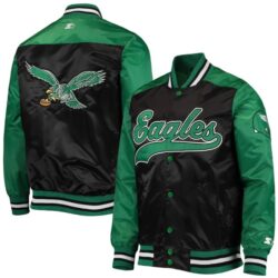Philadelphia Eagles Green and Black Varsity Jacket
