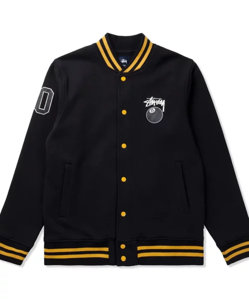 Stussy 8 Ball Black Varsity Jacket