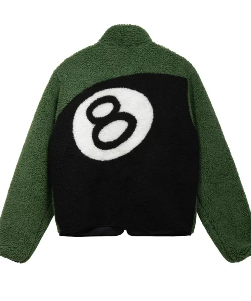 Stussy 8 Ball Sherpa Reversible Green Jacket