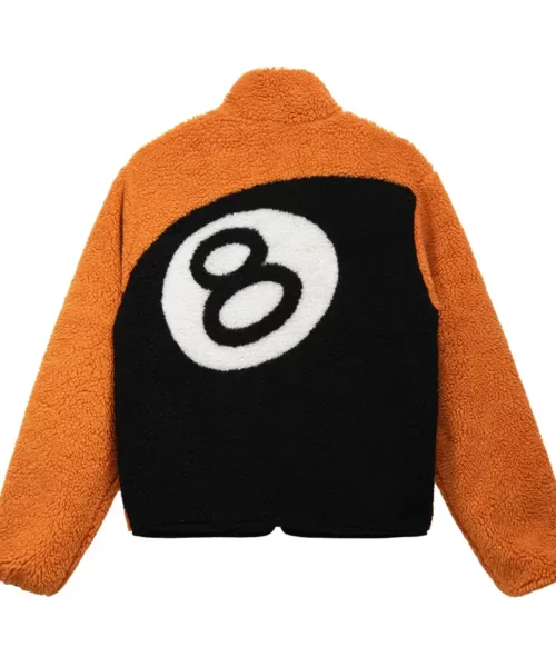 Stussy 8 Ball Sherpa Reversible Orange Jacket