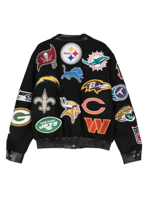 Unisex NFL Collage Patch Jacket Black
