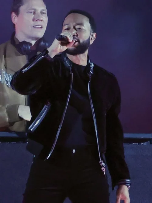 John Legend F1 Las Vegas Grand Prix Black Velvet Jacket