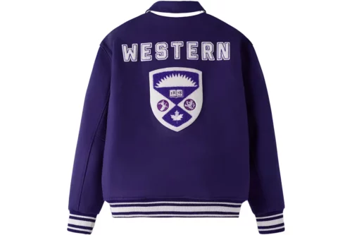 Men's OVO x Western Mustangs Varsity Jacket Purple