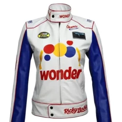 Ricky Bobby Wonder bread White Leather Jacket